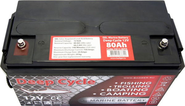 Тяговый аккумулятор Marine Deep Cycle GEL 80Ah 12V (CG12-80TA)