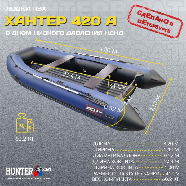 Лодка ПВХ Хантер 420А